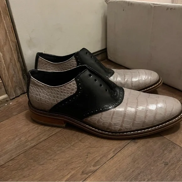 955-/Cole Haan Black:Gray Oxford Leather. Men's Dress Shoes Sz 10 Fits Like 9.5 - Picture 7 of 14